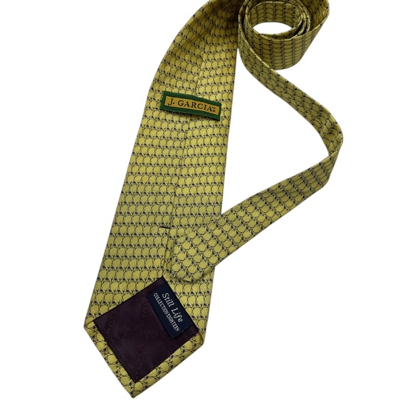 J. GARCIA Yellow Art Silk DESIGNER Tie - Picture 2 of 5
